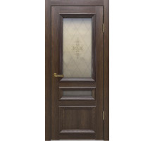 Межкомнатная дверь Luxor Вероника-03 (дуб оксфордский)Со светлым стеклом, Дуб оксфордский